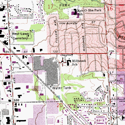 Topographic Map of Millbrook Christian Reformed Church, MI