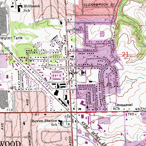 Topographic Map of John Knox Church, MI