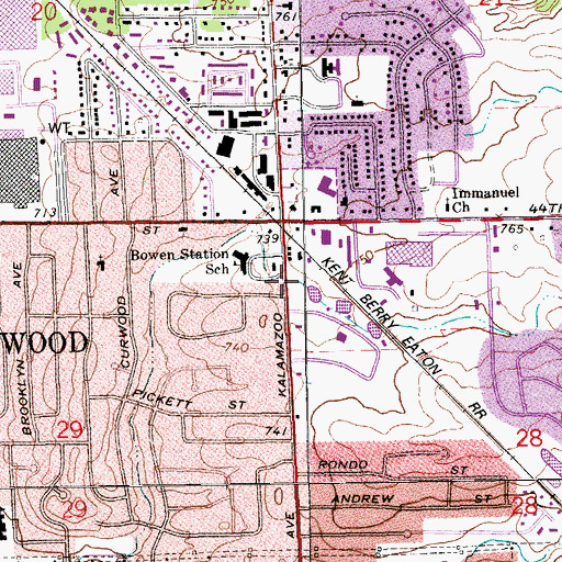 Topographic Map of Brookside Christian Reformed Church, MI