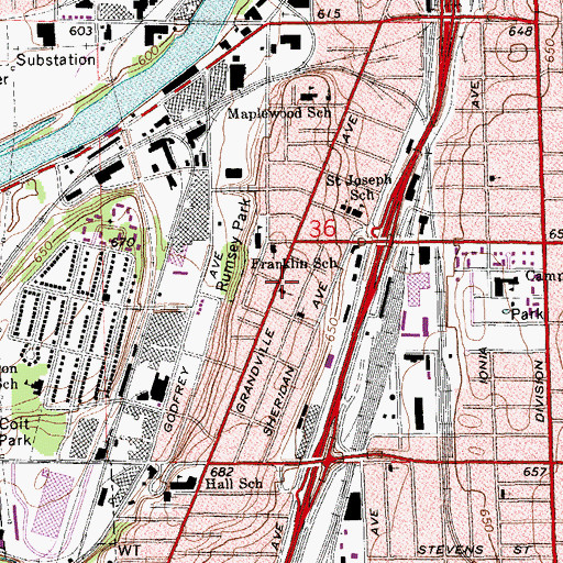 Topographic Map of Bethlehem Baptist Church, MI