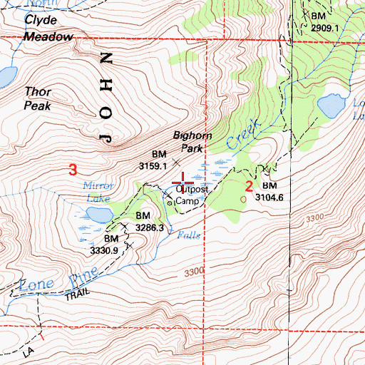 Topographic Map of Bighorn Park, CA