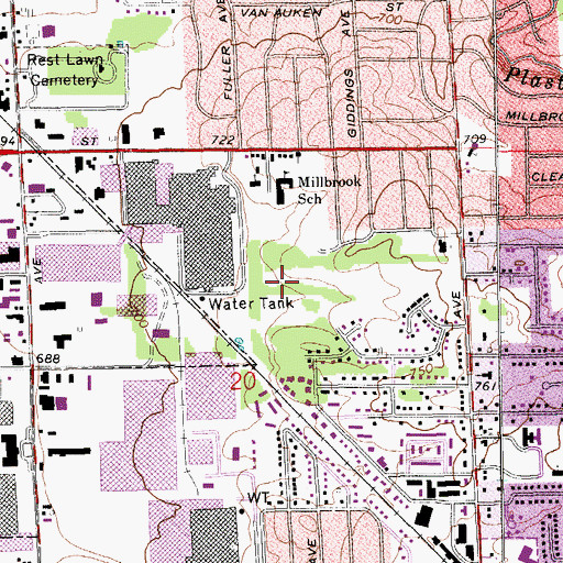 Topographic Map of East Congregational Church, MI