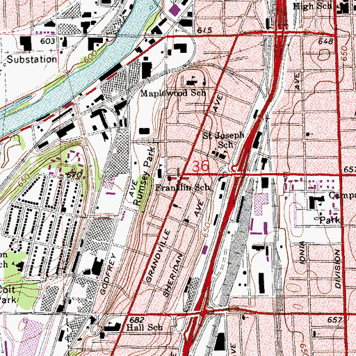 Topographic Map of Spanish Church of God, MI