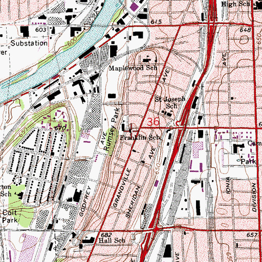 Topographic Map of Gospel Temple Baptist Church, MI