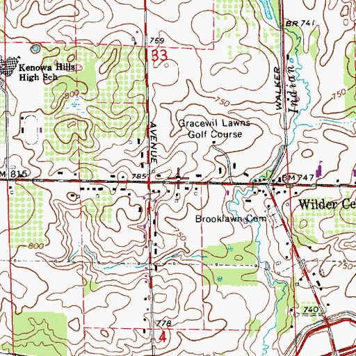 Topographic Map of Trinity Congregational Church, MI