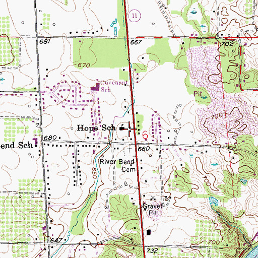 Topographic Map of Hope Protestant Reformed Church, MI