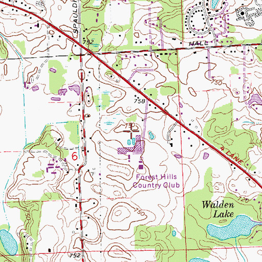 Topographic Map of Genesis United Methodist Church, MI