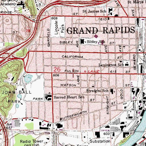 Topographic Map of Saint John's Orthodox Church, MI