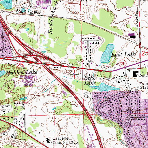 Topographic Map of White Hills Bible Church, MI