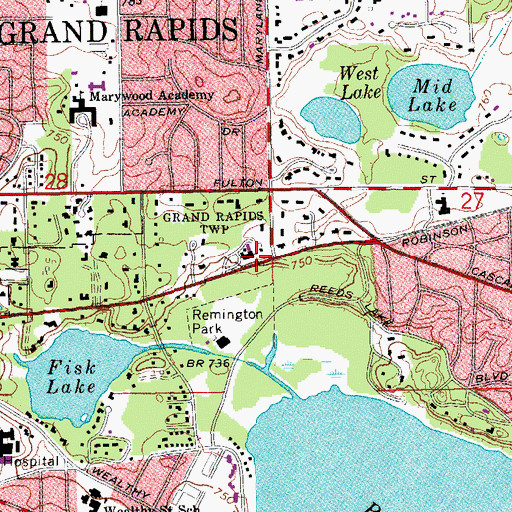 Topographic Map of Mayflower Congregational Church, MI