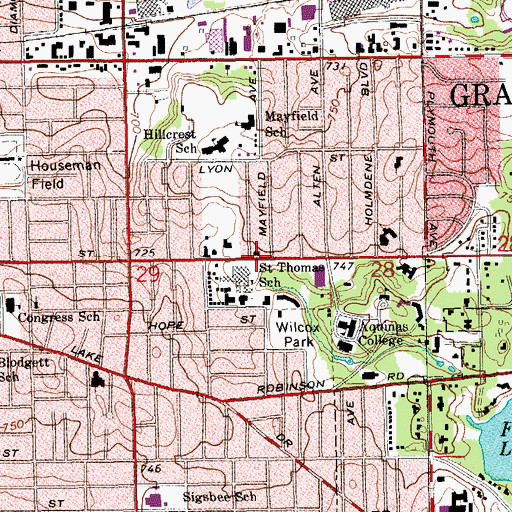 Topographic Map of Calvary Chapel, MI