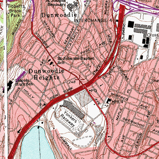 Topographic Map of Central Theatre (historical), NY