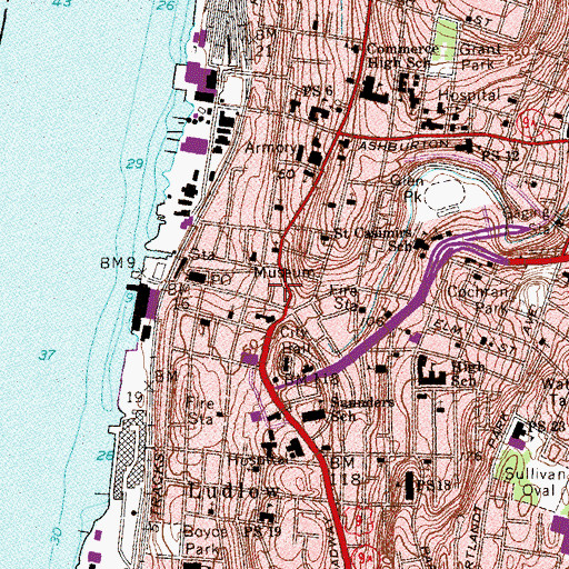 Topographic Map of Hamilton Theatre (historical), NY