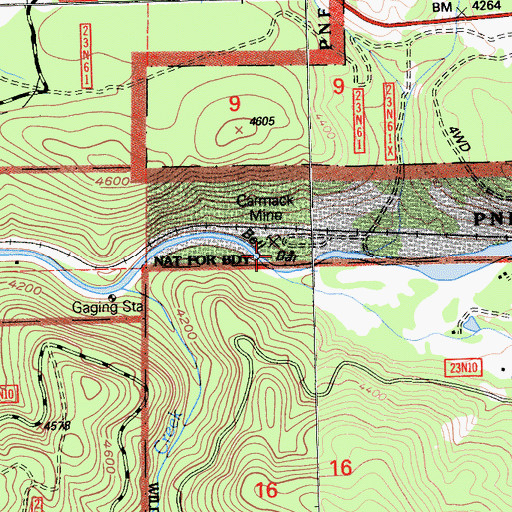Topographic Map of Bill Bar, CA