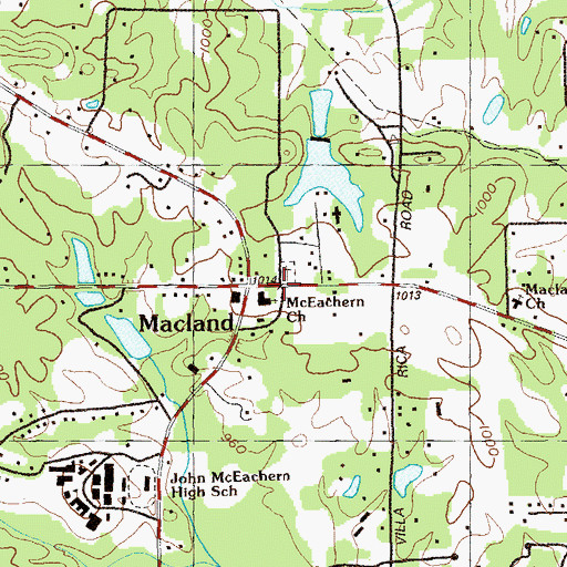 Topographic Map of Trinity Chapel, GA