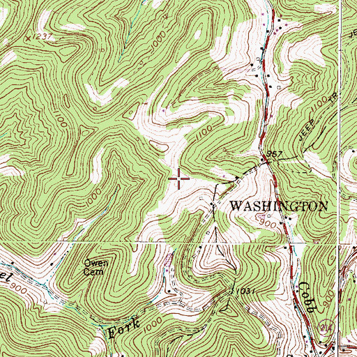 Topographic Map of Watts Cemetery, WV