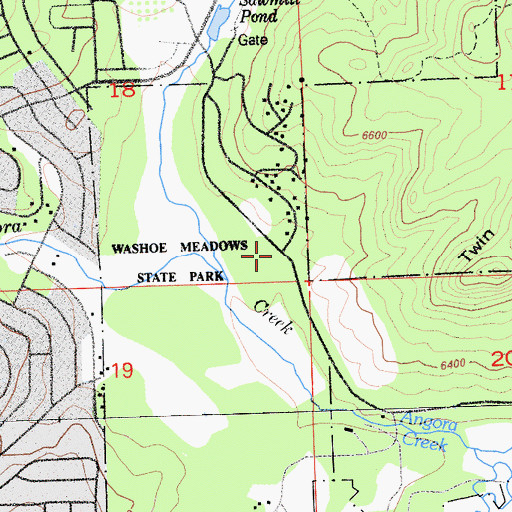 Topographic Map of Washoe Meadows State Park, CA