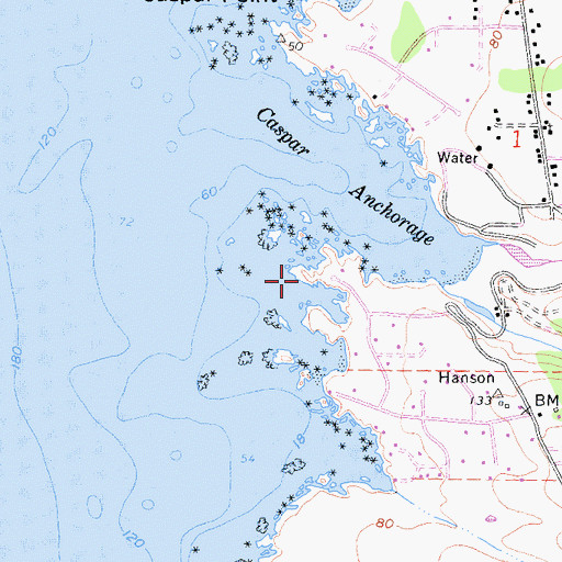 Topographic Map of Caspar Headlands State Natural Reserve, CA