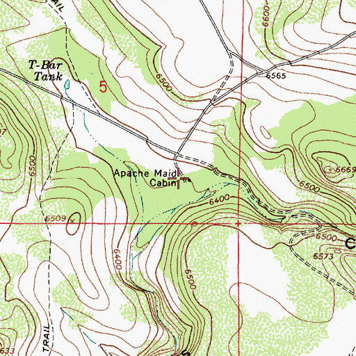 Topographic Map of Apache Maid Cabin, AZ