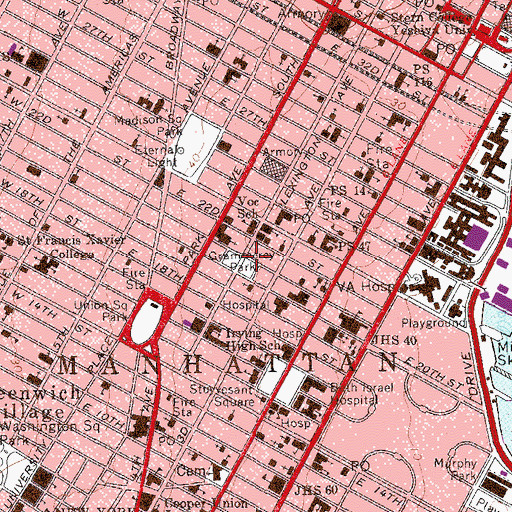 Topographic Map of Gramercy Farm (historical), NY