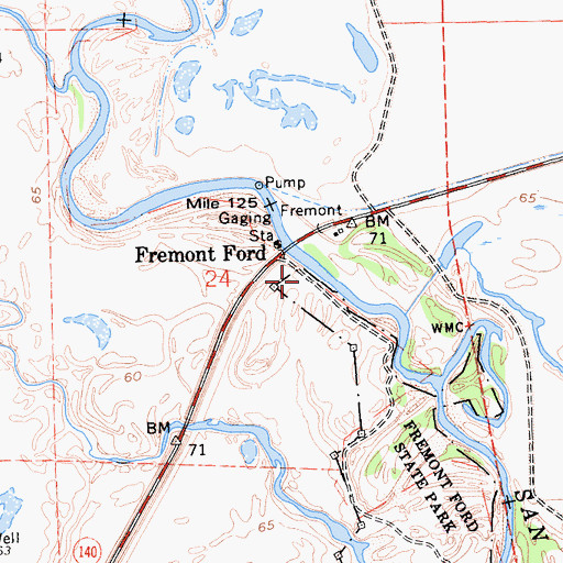 Topographic Map of Great Valley Grasslands State Park, CA