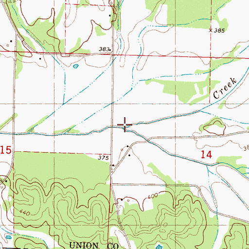 Topographic Map of Poplar Springs Creek, MS