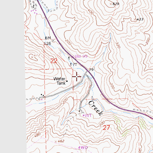 Topographic Map of Harmony Headlands State Park, CA