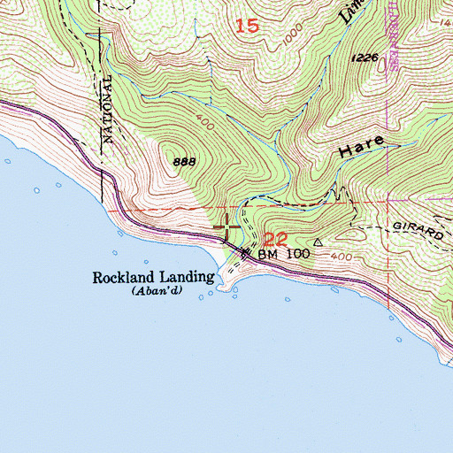 Topographic Map of Limekiln State Park, CA