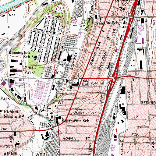Topographic Map of Smith Memorial Congregational Church, MI