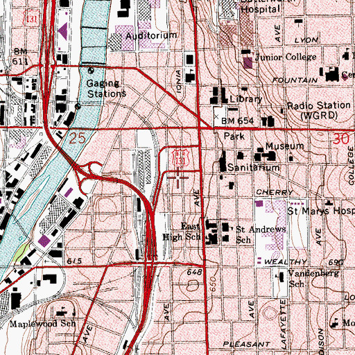 Topographic Map of Cooley Law School, MI