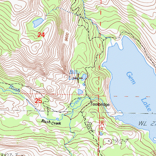 Topographic Map of Billy Lake, CA