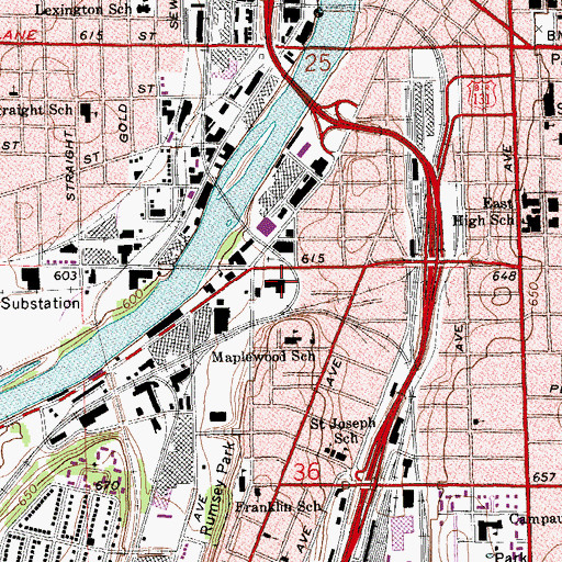 Topographic Map of Grand Rapids Station, MI