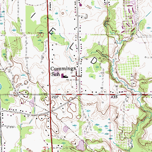 Topographic Map of Walker Community Park, MI