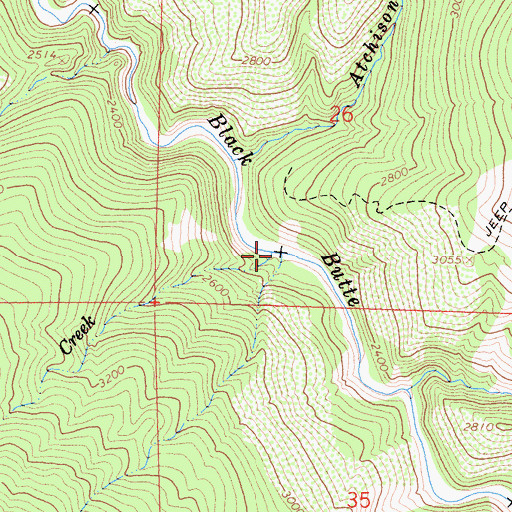 Topographic Map of Billy Pike Creek, CA