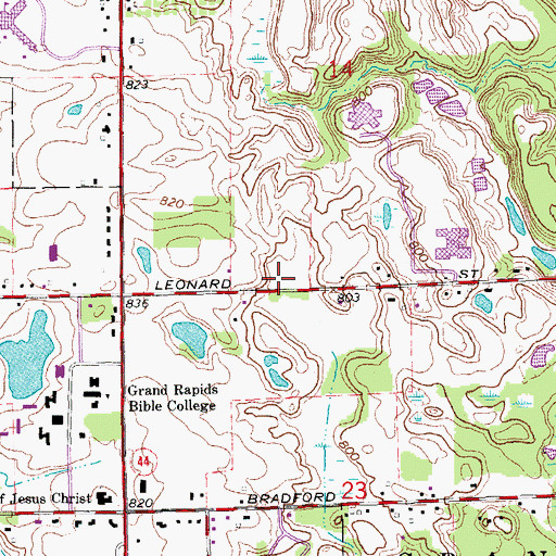 Topographic Map of Northern Hills Middle School, MI