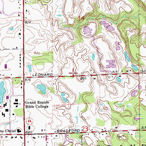 Topographic Map of Northern High School, MI