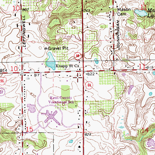 Topographic Map of Knapp Corners Shopping Center, MI
