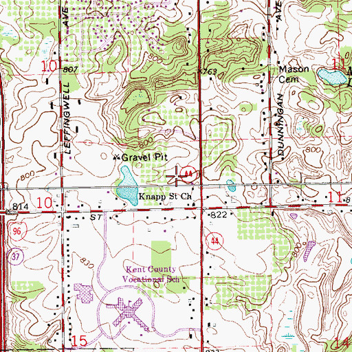 Topographic Map of Celebration Village Shopping Center, MI