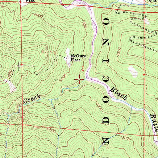 Topographic Map of Billy Williams Creek, CA