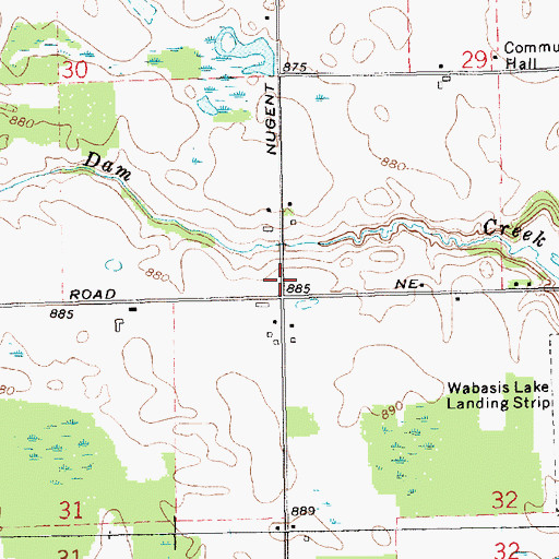 Topographic Map of White Swan Post Office (historical), MI