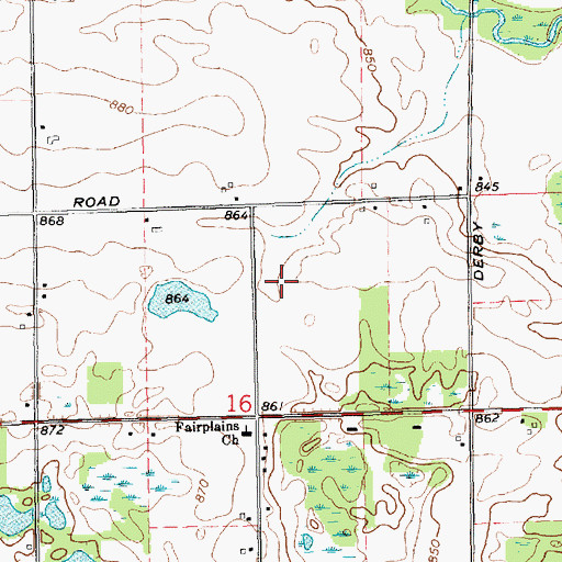 Topographic Map of Oakfield Post Office (historical), MI