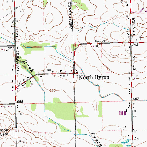 Topographic Map of North Byron Post Office (historical), MI