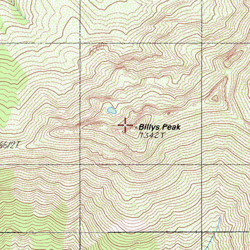 Topographic Map of Billys Peak, CA