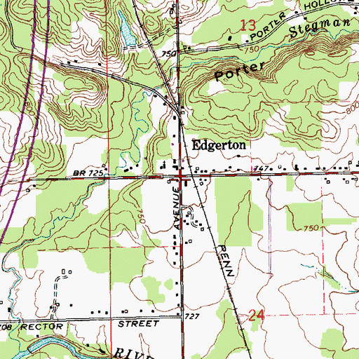 Topographic Map of Edgerton Post Office (historical), MI