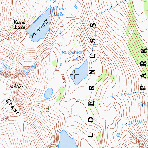 Topographic Map of Bingaman Lake, CA