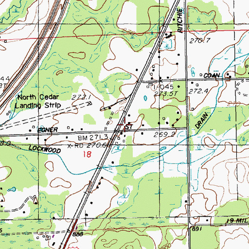 Topographic Map of Lockwood Post Office (historical), MI