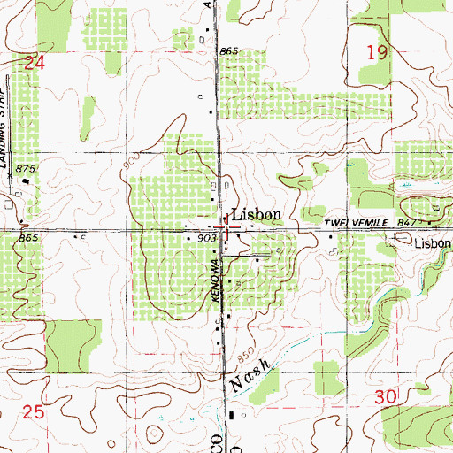 Topographic Map of Lisbon Post Office (historical), MI