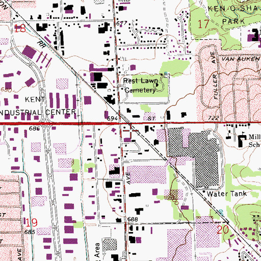 Topographic Map of Paris Post Office (historical), MI