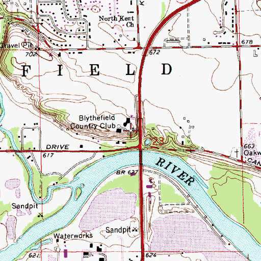 Topographic Map of Imperial Mills Post Office (historical), MI