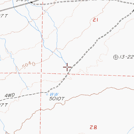 Topographic Map of Birch Creek, CA